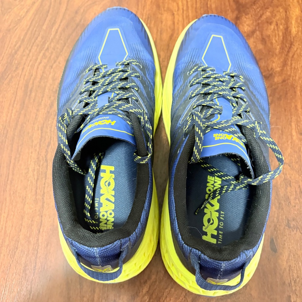 Hoka One One Speedgoat 4 Trail Running Shoes Mens Blue Sz 9.5 2E Wide Vibram - Picture 4 of 10